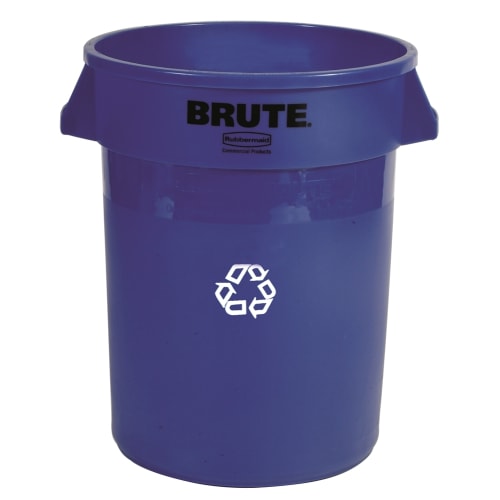 Rubbermaid Vented Brute 32 Gallon Recycling Waste Container, Blue